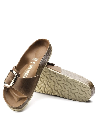 Birkenstock - Madrid Big Buckle Oiled Leather Sandal - Cognac